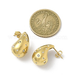 Серьги-гвоздики в форме капли из нержавеющей стали 304&nbsp;EJEW-B108-05G-A