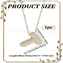 1 шт. латунные подвески в виде букв с микропаве из кубического циркония&nbsp;NJEW-LP0001-43T-G