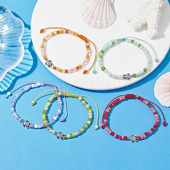 Браслет из сплава черепахи и стеклянных семян BJEW-JB09750