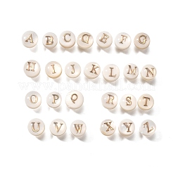 26 шт. 26 вида натуральных белых ракушечных бусин в форме диска с латунными пластинками BSHE-Z008-10