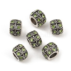 Старинное серебро покрытием горный хрусталь сплава большое отверстие шарики европейца&nbsp;MPDL-R041-02D