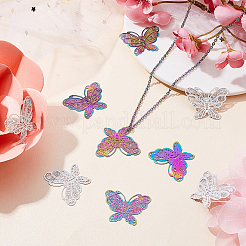 40 шт. 2-цветное ионное покрытие (IP) 201 филигранные соединительные звенья из нержавеющей стали STAS-DC0005-38