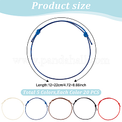 100шт 5 цвета вощеный полиэстеровый шнур для изготовления браслетов&nbsp;BJEW-DR00002