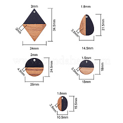Подвески из смолы и дерева&nbsp;RESI-CJ0001-43