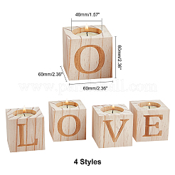 День святого валентина подсвечник из натурального дерева AJEW-GA0002-72