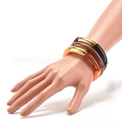 Набор браслетов из акрила и ccb из изогнутой трубки X-BJEW-JB07318