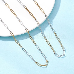 2 шт. 2 стиля 3 мм двухцветные цепочки-скрепки из нержавеющей стали 304 для женщин и мужчин NJEW-JN05615
