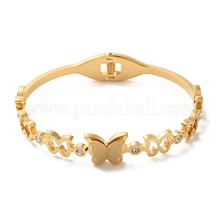 Браслеты-бабочки из нержавеющей стали 304 с вакуумным покрытием и стразами для женщин BJEW-F474-23G