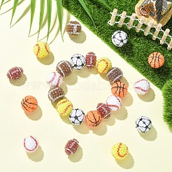 12 шт. 6 вида спортивных непрозрачных бусин из акриловой смолы&nbsp;MACR-YW0004-78