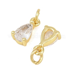 Латунные микропаве прозрачные подвески с фианитом&nbsp;KK-D218-18G