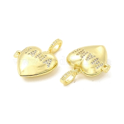 День матери латунные подвески-медальоны с микропаве из прозрачного кубического циркония KK-H441-44LG