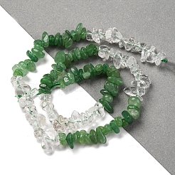 Нити бусин из натурального кварцевого кристалла и зеленого авантюрина G-L610-A01-01