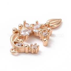 Латунные микропаве прозрачные подвески с фианитом&nbsp;LS-ZIRC-P103-014KCG