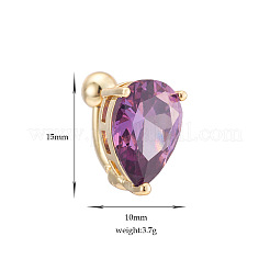 Изогнутая штанга для пирсинга пупка из хирургической нержавеющей стали 316L в форме капли&nbsp;FS-WG221AF-03