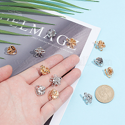 20 шт. 2-цветные антибликовые броши-булавки для лацканов из сплава JEWB-AR0001-24A