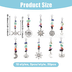 30шт 3стиля подвеска из сплава украшение&nbsp;HJEW-CA00049