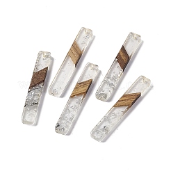 Большие подвески из прозрачной смолы и орехового дерева&nbsp;RESI-M027-11E