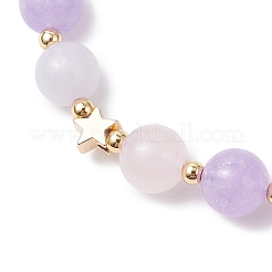 Плетеные браслеты из бусин из натурального аквамарина BJEW-JB12529-02