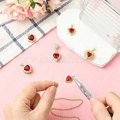 6 шт. 6 стиля латунных подвесок с кубическим цирконием&nbsp;KK-CJ0003-85