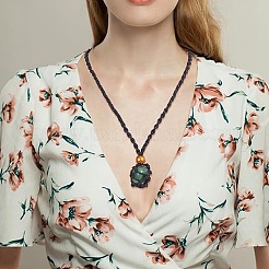 9 шт. 9 стиля ожерелья с подвесками в форме слезы из натуральных смешанных драгоценных камней NJEW-AN0001-46