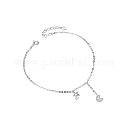 925 браслет на ногу из стерлингового серебра с родиевым покрытием JA03A