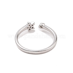 Открытое кольцо-манжета со звездой из прозрачного циркония&nbsp;RJEW-B028-13P