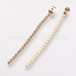 Латунные горлышки для ушей из горного хрусталя KK-F731-08G