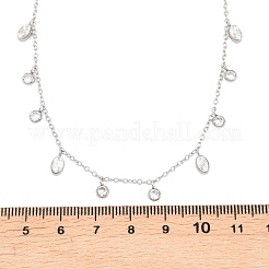 Ожерелье-нагрудник из нержавеющей стали 304 с прозрачными кубическими циркониями&nbsp;NJEW-T020-01P