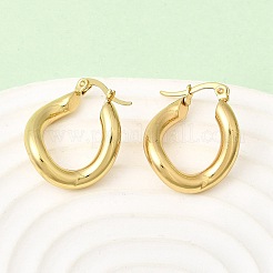 Овальные серьги-кольца из нержавеющей стали 201&nbsp;EJEW-Z151-05G