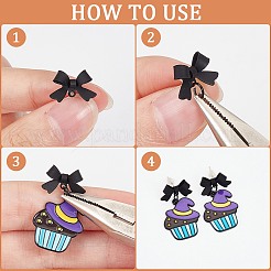 40 шт. фурнитура для сережек-гвоздиков из сплава в виде банта FIND-SP0001-16EB