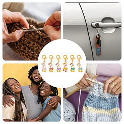 Маркеры петель с замком на подвеске из сплава эмали HJEW-AB00119