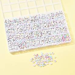 1680 шт. 28 стиля акриловые бусины с горизонтальными отверстиями SACR-FS0001-44