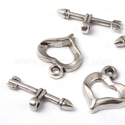 Тибетский стиль застежки сплава сердце тумблеров X-LF1109Y