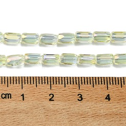 Стеклянные бусины с гальваническим покрытием  GLAA-Q101-02A-FR02