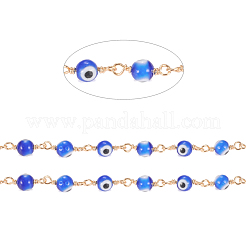 3.28 фут ручной работы сглаз лэмпворк круглые бисерные цепочки X-CHC-G009-B-G05