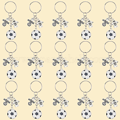 20 шт. брелок для ключей с футбольным мячом из эмалевого сплава KEYC-SC00001