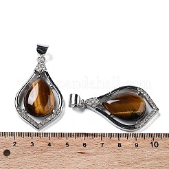 Подвески-капли из натурального тигрового глаза&nbsp;G-A093-01P-01