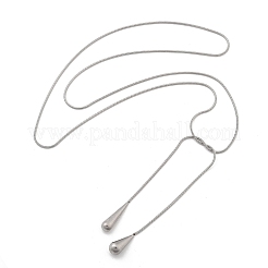Ожерелья-лариаты из нержавеющей стали 304 с каплевидными концами NJEW-D300-02P