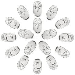 16 шт. 2 стиля овал с луной и звездой кабошоны из нержавеющей стали 304 STAS-DC0002-66