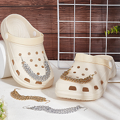 Алюминиевая 3-прядная цепь с бордюрным звеном для украшения обуви&nbsp;FIND-AB00009