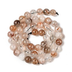 Нити бусин из рутилированного кварца из натурального черного золота G-H093-B02-8MM