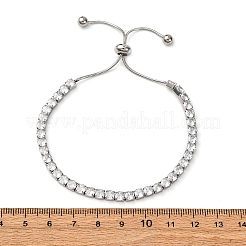 Браслеты-цепочки из нержавеющей стали 304 с прозрачными кубическими цирконами BJEW-G754-03P-03