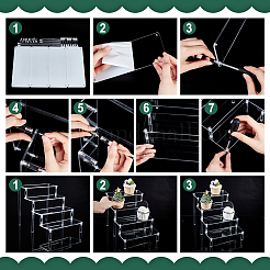 4-ярусные прозрачные акриловые стойки-органайзеры в сборе ODIS-WH0029-82