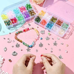 Наборы для изготовления браслетов из акриловых бусин и сплавов смешанной формы DIY-YW0010-99