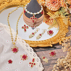 24шт 4 стиля подвески из сплава со стразами FIND-SC0005-71