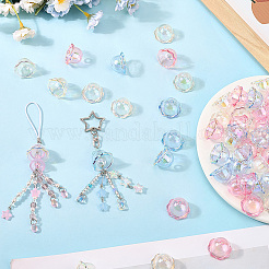 60 шт. 3-цветные акриловые колпачки для бусин с УФ-покрытием&nbsp;PACR-SC0001-08B