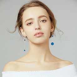 12 пара 12 стильных эмалевых асимметричных серег в виде луны EJEW-AN0002-12