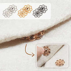 30 шт. 3-х цветные полые кнопки из сплава BUTT-NB0001-76