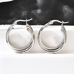 201 серьги-кольца из нержавеющей стали&nbsp;LS-EJEW-Q026-04P