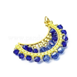 Подвески в виде луны из стеклянных бусин PALLOY-MZ00512-01